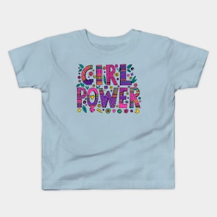 Girl Power Colorful Designer Positive Inspiration Girly Quote Kids T-Shirt
